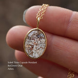 Soleil Time Capsule Pendant | 12x16mm Oval